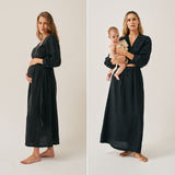 The Linen Wrap Dress - Black