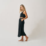 The Linen Maxi Skirt - Black