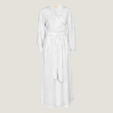 The Linen Wrap Dress - White