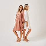 The Linen Shirt Dress - White