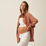 The Oversized Linen Shirt - Terracotta