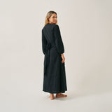 The Linen Wrap Dress - Black