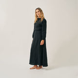 The Linen Wrap Dress - Black
