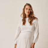 The Linen Wrap Dress - White