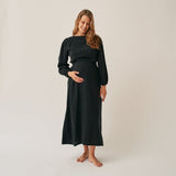 The Linen Wrap Dress - Black