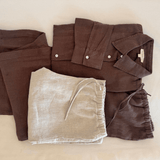 The Wide-Leg Linen Pant - Chocolate