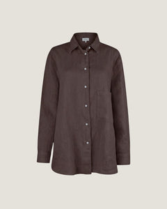 The Oversized Linen Shirt - Espresso