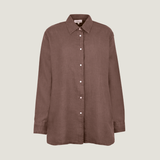 The Oversized Linen Shirt - Chocolate