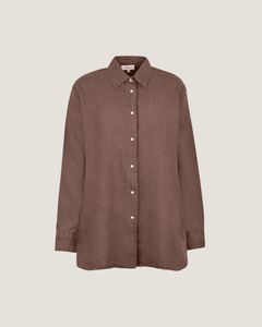 The Oversized Linen Shirt - Chocolate