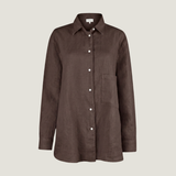 The Oversized Linen Shirt - Espresso