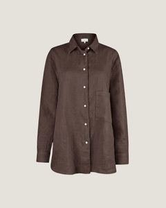 The Oversized Linen Shirt - Espresso