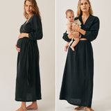 The Linen Wrap Dress - Black