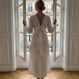 The Linen Wrap Dress - Weiß