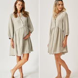 The Linen Shirt Dress - Sage
