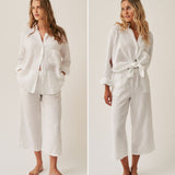 The Linen Culotte - White