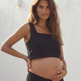 The Linen Crop Top - Black