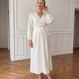 The Linen Wrap Dress - Weiß