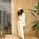 The Wide-Leg Linen Pant - Oat