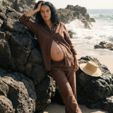 The Wide-Leg Linen Pant - Chocolate