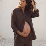 The Oversized Linen Shirt - Espresso