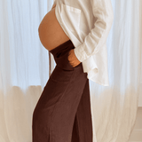 The Wide-Leg Linen Pant - Chocolate