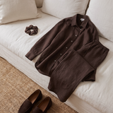 The Oversized Linen Shirt - Espresso