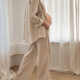 The Wide-Leg Linen Pant - Oat