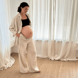 The Wide-Leg Linen Pant - Oat