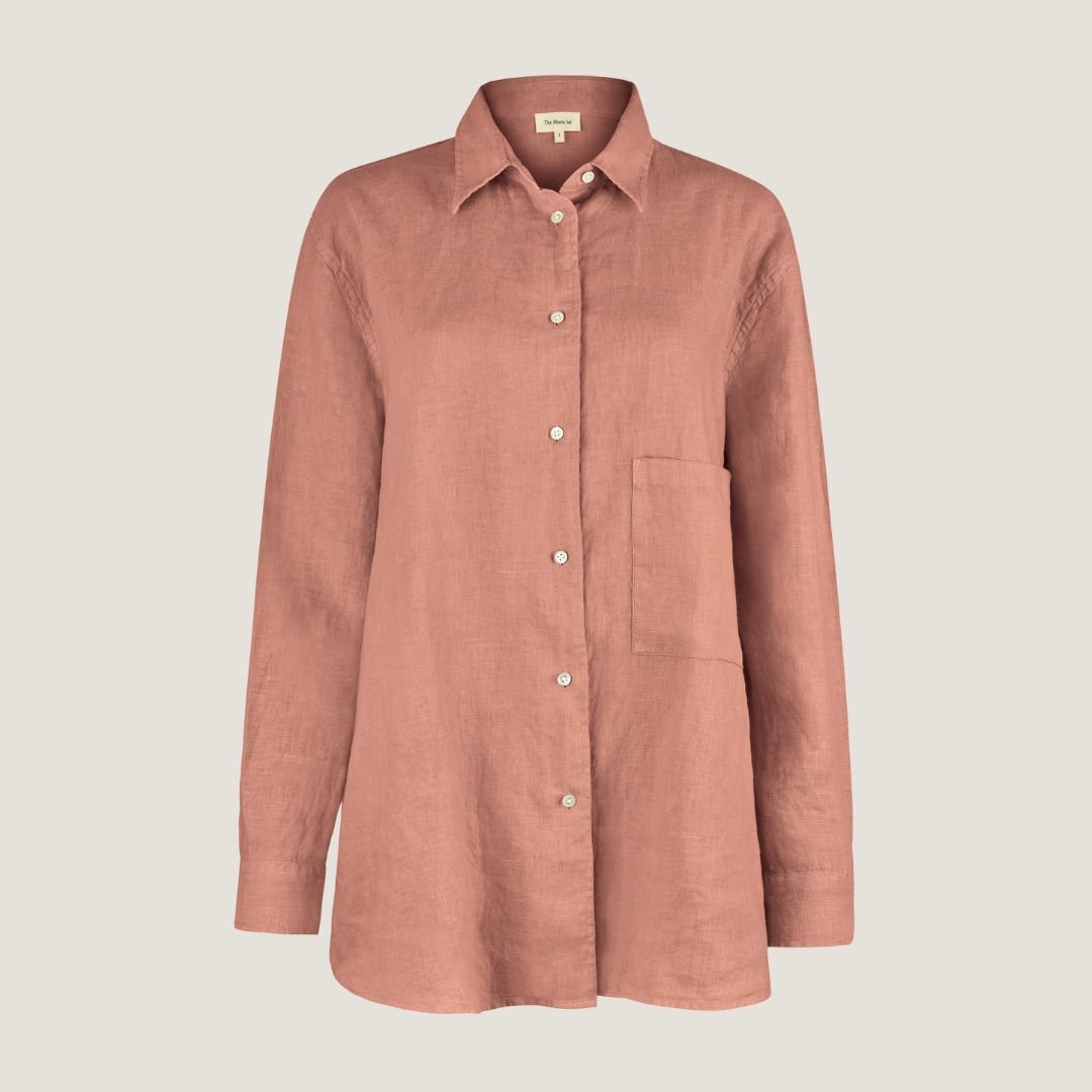 The Oversized Linen Shirt - Terracotta
