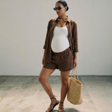 The Linen Short - Chocolate