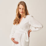 The Linen Wrap Dress - White