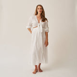 The Linen Wrap Dress - White