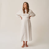 The Linen Wrap Dress - White