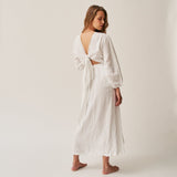 The Linen Wrap Dress - White