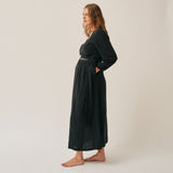 The Linen Wrap Dress - Black