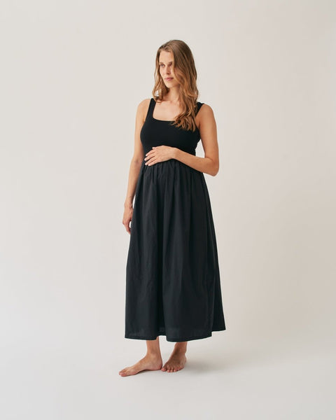 The Mama Set Tank Dress - Black