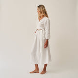 The Linen Wrap Dress - White