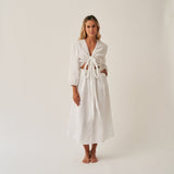 The Linen Wrap Dress - White