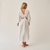 The Linen Wrap Dress - White
