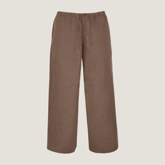 The Wide-Leg Linen Pant - Chocolate